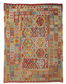 Tapis D'orient Kilim Afghan Old Style 254X336 Rouge Foncé/Marron Grand (Laine, Afghanistan)
