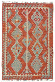  Kilim Afghan Old Style Tappeto 124X180 Di Lana Rosso Scuro/Marrone Piccolo Carpetvista