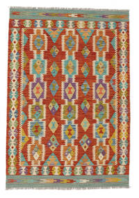 Kelim Afghan Old Stil Teppich 124X181 Dunkelrot/Grün Wolle, Afghanistan Carpetvista