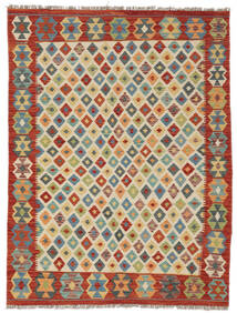  Kilim Afegão Old Style Tapete 131X173 Lã Vermelho Escuro/Laranja Pequeno Carpetvista