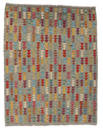137X169 Tapete Kilim Afegão Old Style Oriental Castanho/Amarelo Escuro (Lã, Afeganistão) Carpetvista