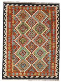  Kelim Afghan Old Style Matot 129X172 Tummanpunainen/Ruskea Carpetvista