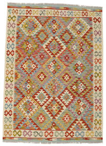 Kelim Afghan Old Style Matot 124X172 Villamatto Vihreä/Oranssi Pieni Matto Carpetvista