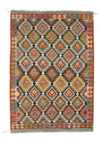  Itämainen Kelim Afghan Old Style Matot Matto 126X177 Ruskea/Tummanpunainen Villa, Afganistan Carpetvista