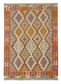  Itämainen Kelim Afghan Old Style Matot Matto 117X162 Ruskea/Vihreä Villa, Afganistan Carpetvista