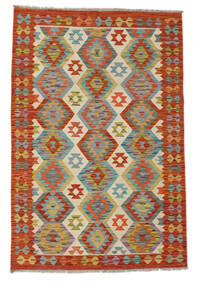  125X186 Kelim Afghan Old Style Matot Matto Ruskea/Tummanpunainen Afganistan Carpetvista