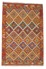  Orientalisk Kelim Afghan Old Style Matta 130X192 Mörkröd/Brun Ull, Afghanistan Carpetvista