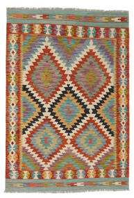 絨毯 キリム アフガン オールド スタイル 124X182 茶色/グリーン (ウール, アフガニスタン)