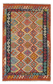  Kelim Afghan Old Style Matot 118X186 Tummanpunainen/Musta Carpetvista