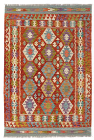  Kelim Afghan Old Style Matot 123X183 Tummanpunainen/Tummanvihreä Carpetvista