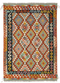  Kelim Afghan Old Style Matot 125X187 Villamatto Ruskea/Tummanpunainen Pieni Matto Carpetvista