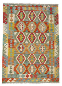  Kilim Afghan Old Style Rug 125X172 Wool Green/Orange Small Carpetvista