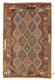 127X193 Tapete Kilim Afegão Old Style Oriental Castanho/Vermelho Escuro (Lã, Afeganistão) Carpetvista