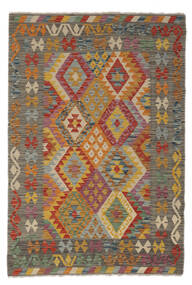 125X181 Kelim Afghan Old Style Matot Matto Itämainen Musta/Tummanpunainen (Villa, Afganistan) Carpetvista