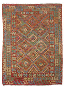  147X195 Kelim Afghan Old Style Matot Matto Tummanpunainen/Ruskea Afganistan Carpetvista