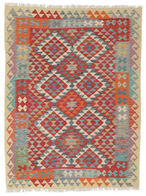 Kelim Afghan Old Stil Teppich 132X175 Dunkelrot/Orange Wolle, Afghanistan Carpetvista