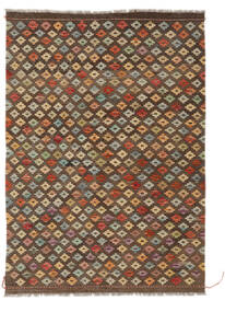  Kilim Afghan Old Style Rug 126X176 Brown/Black Carpetvista