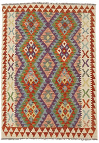  Kelim Afghan Old Stil Teppich 124X175 Dunkelrot/Schwarz Carpetvista