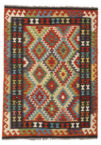  Kilim Afghan Old Style Rug 126X173 Wool Black/Brown Small Carpetvista