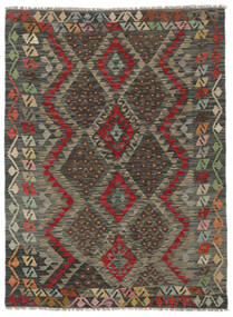 Kelim Afghan Old Style Matot 131X178 Villamatto Musta/Tummanpunainen Pieni Matto Carpetvista