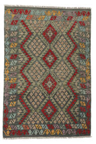 絨毯 オリエンタル キリム アフガン オールド スタイル 117X174 ブラック/ダークイエロー (ウール, アフガニスタン)