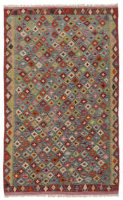 絨毯 オリエンタル キリム アフガン オールド スタイル 114X186 ブラック/ダークレッド (ウール, アフガニスタン)