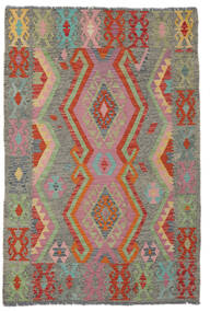  Kelim Afghan Old Stil Teppich 120X181 Dunkelgelb/Dunkelrot Carpetvista