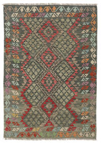  Kilim Afghan Old Style Tappeto 121X173 Di Lana Nero/Rosso Scuro Piccolo Carpetvista