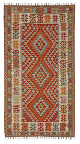  Orientalsk Kelim Afghan Old Style Tæppe 103X188 Mørkerød/Sort Uld, Afghanistan Carpetvista