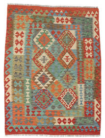 133X175 Kilim Afghan Old Style Rug Oriental Dark Yellow/Green (Wool, Afghanistan) Carpetvista