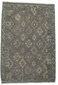  Orientalisk Kelim Afghan Old Style Matta 130X187 Mörkgrön/Svart Ull, Afghanistan Carpetvista