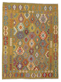  Orientalisk Kelim Afghan Old Style Matta 148X196 Brun/Orange Ull, Afghanistan Carpetvista