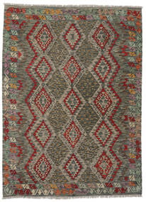絨毯 キリム アフガン オールド スタイル 155X204 ブラック/茶色 (ウール, アフガニスタン)