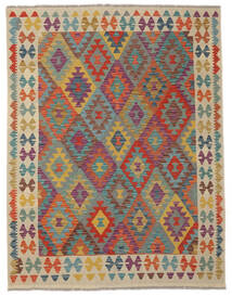  Oriental Kilim Afghan Old Style Rug 151X191 Orange/Dark Red Wool, Afghanistan Carpetvista