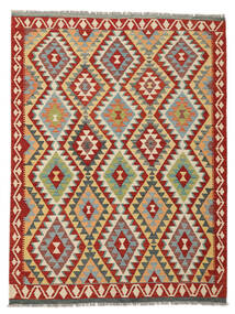Kelim Afghan Old Style Matot Matto 149X195 Tummanpunainen/Oranssi Villa, Afganistan Carpetvista