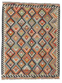  Oriental Kilim Afghan Old Style Rug 149X195 Green/Black Wool, Afghanistan Carpetvista