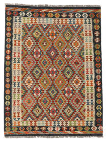 絨毯 オリエンタル キリム アフガン オールド スタイル 151X200 茶色/ブラック (ウール, アフガニスタン)