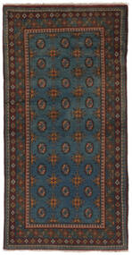  Afghan Fine Rug 99X197 Wool Black/Brown Small Carpetvista