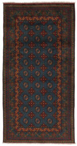  Afghan Fine Rug 102X199 Wool Black/Brown Small Carpetvista