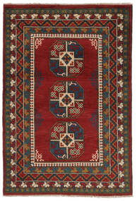  Afghan Fine Covor 123X180 Lână Negru/Dark Red Mic Carpetvista
