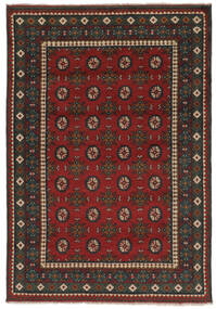  Afghan Fine Covor 130X190 Negru/Dark Red Carpetvista