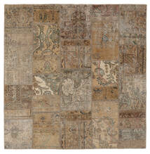 絨毯 Patchwork - Persien/Iran 203X205 正方形 茶色/ブラック (ウール, ペルシャ/イラン)