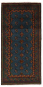  Afghan Fine Rug 100X200 Wool Black/Brown Small Carpetvista