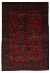 184X282 Tapis D'orient Afghan Khal Mohammadi Noir/Rouge Foncé (Laine, Afghanistan) Carpetvista