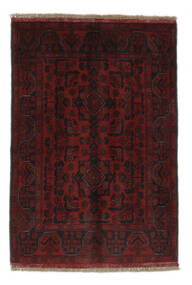 83X124 絨毯 オリエンタル アフガン Khal Mohammadi ブラック/ダークレッド (ウール, アフガニスタン) Carpetvista