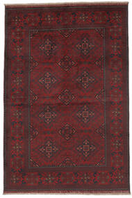 131X197 Χαλι Afghan Khal Mohammadi Ανατολής Μαύρα/Σκούρο Κόκκινο (Μαλλί, Αφγανικά) Carpetvista