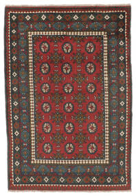  Afghan Fine Covor 103X148 Lână Negru/Dark Red Mic Carpetvista
