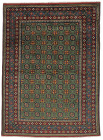  150X205 Afghan Fine Vloerkleed Zwart/Donkerrood Afghanistan Carpetvista