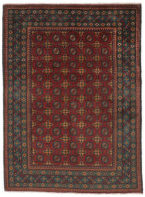 Afghan Fine Rug 148X200 Black/Dark Red Wool, Afghanistan Carpetvista