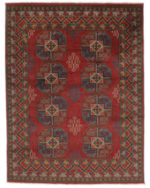  150X194 Afghan Fine Vloerkleed Zwart/Donkerrood Afghanistan Carpetvista